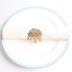 Fennco Styles Gorgeous Metal Jeweled Napkin Rings - Set of 4 (Elephant-Bejeweled) - Che Cose Belle