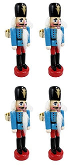 Fennco Styles Handmade Wooden Nutcracker Decorative Napkin Rings, Set of 4 - Festive Soldier Napkin Holders for Dining Table, Christmas, Holidays Décor and Special Occasions - Che Cose Belle