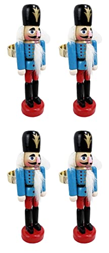 Fennco Styles Handmade Wooden Nutcracker Decorative Napkin Rings, Set of 4 - Festive Soldier Napkin Holders for Dining Table, Christmas, Holidays Décor and Special Occasions - Che Cose Belle