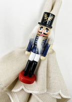 Fennco Styles Handmade Wooden Nutcracker Decorative Napkin Rings, Set of 4 - Festive Soldier Napkin Holders for Dining Table, Christmas, Holidays Décor and Special Occasions - Che Cose Belle