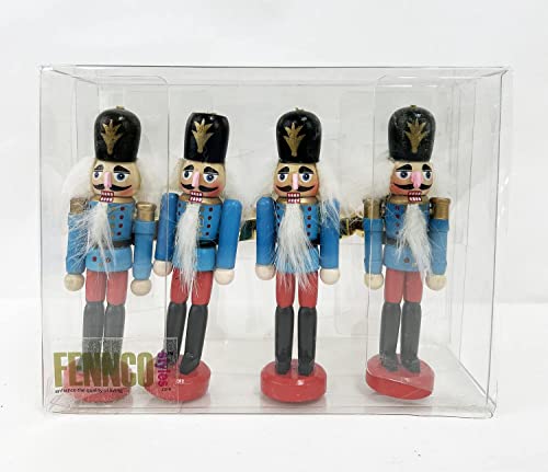 Fennco Styles Handmade Wooden Nutcracker Decorative Napkin Rings, Set of 4 - Festive Soldier Napkin Holders for Dining Table, Christmas, Holidays Décor and Special Occasions - Che Cose Belle