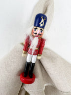 Fennco Styles Handmade Wooden Nutcracker Decorative Napkin Rings, Set of 4 - Festive Soldier Napkin Holders for Dining Table, Christmas, Holidays Décor and Special Occasions - Che Cose Belle