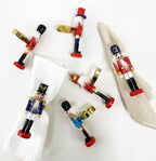 Fennco Styles Handmade Wooden Nutcracker Decorative Napkin Rings, Set of 4 - Festive Soldier Napkin Holders for Dining Table, Christmas, Holidays Décor and Special Occasions - Che Cose Belle
