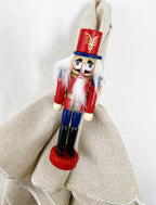 Fennco Styles Handmade Wooden Nutcracker Decorative Napkin Rings, Set of 4 - Festive Soldier Napkin Holders for Dining Table, Christmas, Holidays Décor and Special Occasions - Che Cose Belle
