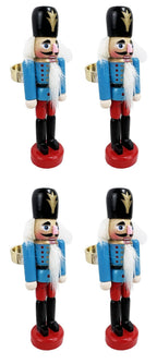 Fennco Styles Handmade Wooden Nutcracker Decorative Napkin Rings, Set of 4 - Festive Soldier Napkin Holders for Dining Table, Christmas, Holidays Décor and Special Occasions - Che Cose Belle
