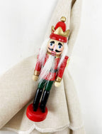 Fennco Styles Handmade Wooden Nutcracker Decorative Napkin Rings, Set of 4 - Festive Soldier Napkin Holders for Dining Table, Christmas, Holidays Décor and Special Occasions - Che Cose Belle