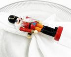 Fennco Styles Handmade Wooden Nutcracker Decorative Napkin Rings, Set of 4 - Festive Soldier Napkin Holders for Dining Table, Christmas, Holidays Décor and Special Occasions - Che Cose Belle