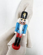Fennco Styles Handmade Wooden Nutcracker Decorative Napkin Rings, Set of 4 - Festive Soldier Napkin Holders for Dining Table, Christmas, Holidays Décor and Special Occasions - Che Cose Belle