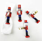 Fennco Styles Handmade Wooden Nutcracker Decorative Napkin Rings, Set of 4 - Festive Soldier Napkin Holders for Dining Table, Christmas, Holidays Décor and Special Occasions - Che Cose Belle