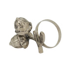 Fennco Styles Harvest Acorn Brass Napkin Rings, Set of 4 - Silver Metal Napkin Holders for Holiday, Home Décor, Dining Room, Banquets, Family Gatherings and Special Occasions - Che Cose Belle