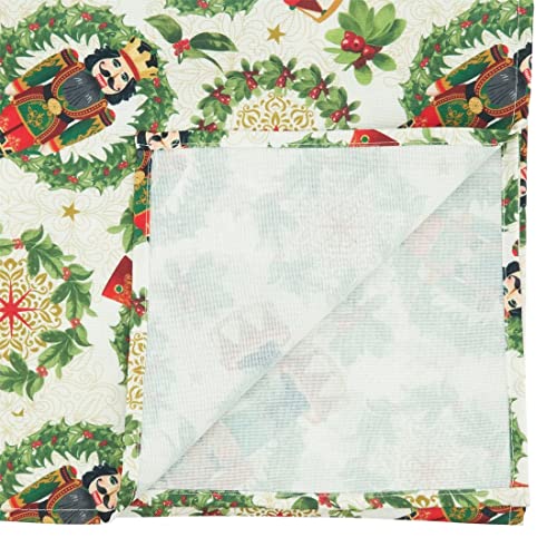 Fennco Styles Nutcracker Holiday Table Runner 16" W X 70" L - Red & Green Festive Table Cover for Christmas Décor, Dining Room, Banquet, Family Gathering and Special Events - Che Cose Belle