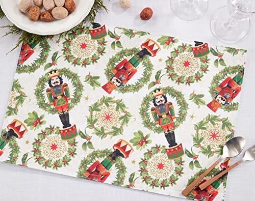 Fennco Styles Nutcracker Holiday Table Runner 16" W X 70" L - Red & Green Festive Table Cover for Christmas Décor, Dining Room, Banquet, Family Gathering and Special Events - Che Cose Belle