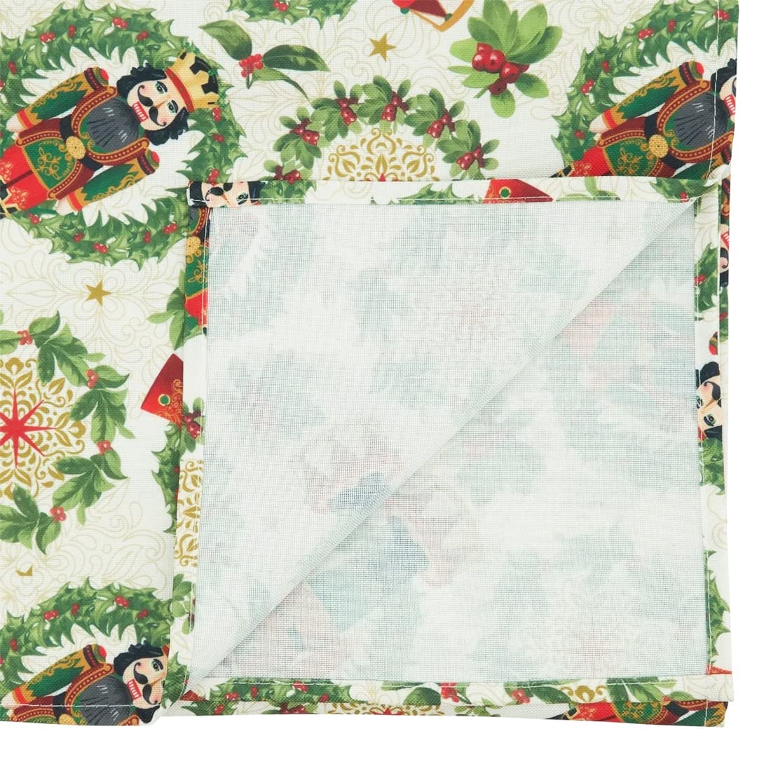 Fennco Styles Nutcracker Holiday Tablecloth 65" W X 84" L - Red & Green Solider Print Festive Table Cover for Christmas Décor, Dining Room, Banquet, Family Gathering and Special Events - Che Cose Belle