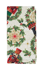 Fennco Styles Nutcracker Holiday Tablecloth 65" W X 84" L - Red & Green Solider Print Festive Table Cover for Christmas Décor, Dining Room, Banquet, Family Gathering and Special Events - Che Cose Belle