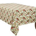Fennco Styles Nutcracker Holiday Tablecloth 65" W X 84" L - Red & Green Solider Print Festive Table Cover for Christmas Décor, Dining Room, Banquet, Family Gathering and Special Events - Che Cose Belle