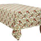 Fennco Styles Nutcracker Holiday Tablecloth 65" W X 84" L - Red & Green Solider Print Festive Table Cover for Christmas Décor, Dining Room, Banquet, Family Gathering and Special Events - Che Cose Belle