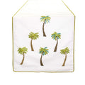 Fennco Styles Raquel Collection Beaded Palm Trees 100% Pure Cotton 16 x 72 Inch Table Runner – White Table Runner for Indoor Party, Family Gathering, Beach House and Home Décor - Che Cose Belle