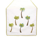 Fennco Styles Raquel Collection Beaded Palm Trees 100% Pure Cotton 16 x 72 Inch Table Runner – White Table Runner for Indoor Party, Family Gathering, Beach House and Home Décor - Che Cose Belle