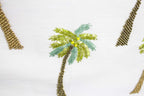 Fennco Styles Raquel Collection Beaded Palm Trees 100% Pure Cotton 16 x 72 Inch Table Runner – White Table Runner for Indoor Party, Family Gathering, Beach House and Home Décor - Che Cose Belle