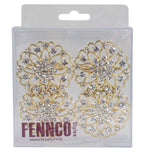 Fennco Styles Rhinestone Crystal Flower Napkin Rings Wedding Holiday Table Decoration - Set of 4 - Che Cose Belle