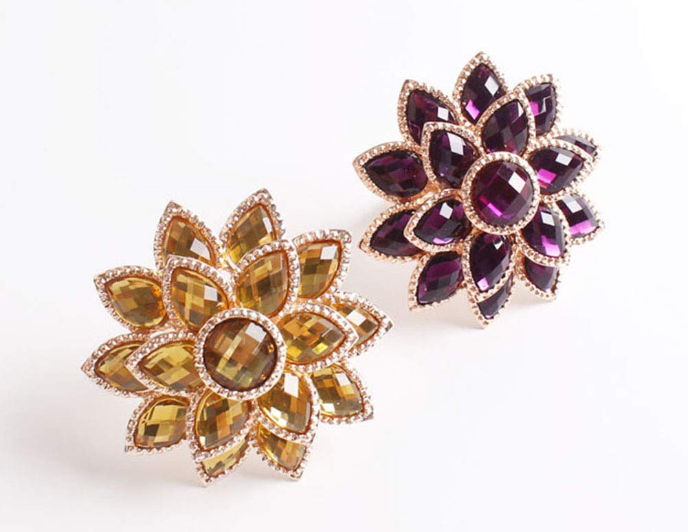 Fennco Styles Rhinestone Crystal Flower Napkin Rings Wedding Holiday Table Decoration - Set of 4 - Che Cose Belle
