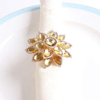 Fennco Styles Rhinestone Crystal Flower Napkin Rings Wedding Holiday Table Decoration - Set of 4 - Che Cose Belle