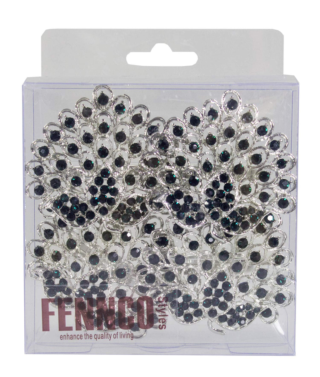 Fennco Styles Rhinestone Crystal Flower Napkin Rings Wedding Holiday Table Decoration - Set of 4 - Che Cose Belle