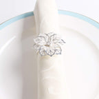Fennco Styles Rhinestone Crystal Flower Napkin Rings Wedding Holiday Table Decoration - Set of 4 - Che Cose Belle