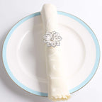 Fennco Styles Rhinestone Crystal Flower Napkin Rings Wedding Holiday Table Decoration - Set of 4 - Che Cose Belle