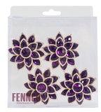 Fennco Styles Rhinestone Crystal Flower Napkin Rings Wedding Holiday Table Decoration - Set of 4 - Che Cose Belle