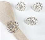 Fennco Styles Rhinestone Crystal Flower Napkin Rings Wedding Holiday Table Decoration - Set of 4 - Che Cose Belle