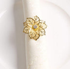 Fennco Styles Rhinestone Crystal Flower Napkin Rings Wedding Holiday Table Decoration - Set of 4 - Che Cose Belle