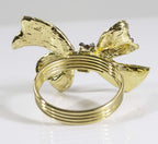 Fennco Styles Stunning Crystal Bowknot Gold-Plated Napkin Rings Wedding Holiday Table Decoration - Set of 4 - Che Cose Belle