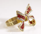 Fennco Styles Stunning Crystal Bowknot Gold-Plated Napkin Rings Wedding Holiday Table Decoration - Set of 4 - Che Cose Belle