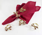 Fennco Styles Stunning Crystal Bowknot Gold-Plated Napkin Rings Wedding Holiday Table Decoration - Set of 4 - Che Cose Belle
