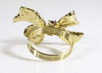 Fennco Styles Stunning Crystal Bowknot Gold-Plated Napkin Rings Wedding Holiday Table Decoration - Set of 4 - Che Cose Belle
