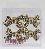 Fennco Styles Stunning Crystal Bowknot Gold-Plated Napkin Rings Wedding Holiday Table Decoration - Set of 4 - Che Cose Belle