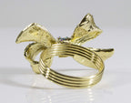 Fennco Styles Stunning Crystal Bowknot Gold-Plated Napkin Rings Wedding Holiday Table Decoration - Set of 4 - Che Cose Belle