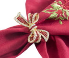 Fennco Styles Stunning Crystal Bowknot Gold-Plated Napkin Rings Wedding Holiday Table Decoration - Set of 4 - Che Cose Belle