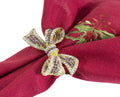 Fennco Styles Stunning Crystal Bowknot Gold-Plated Napkin Rings Wedding Holiday Table Decoration - Set of 4 - Che Cose Belle
