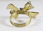 Fennco Styles Stunning Crystal Bowknot Gold-Plated Napkin Rings Wedding Holiday Table Decoration - Set of 4 - Che Cose Belle