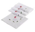 Fennco Styles White Embroidered Santa Claus Christmas Hemstitched Linen Cotton Napkins 20" W X 20" L - Set of 4 - Che Cose Belle