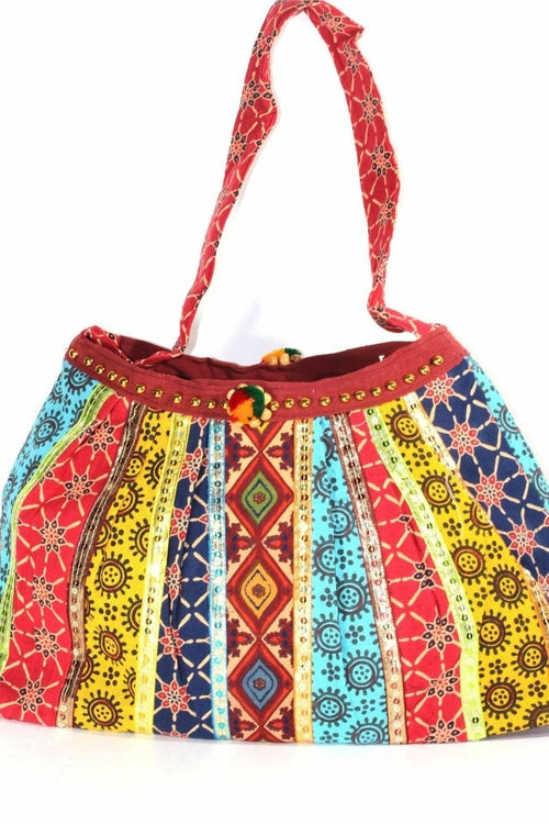 Festival Fireworks Mini Boho Jhola Duffle Bag Cotton