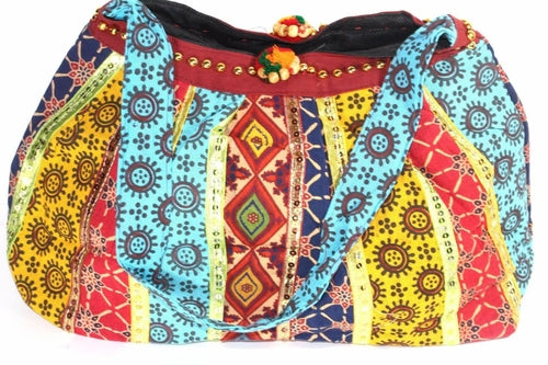 Festival Fireworks Mini Boho Jhola Duffle Bag Cotton