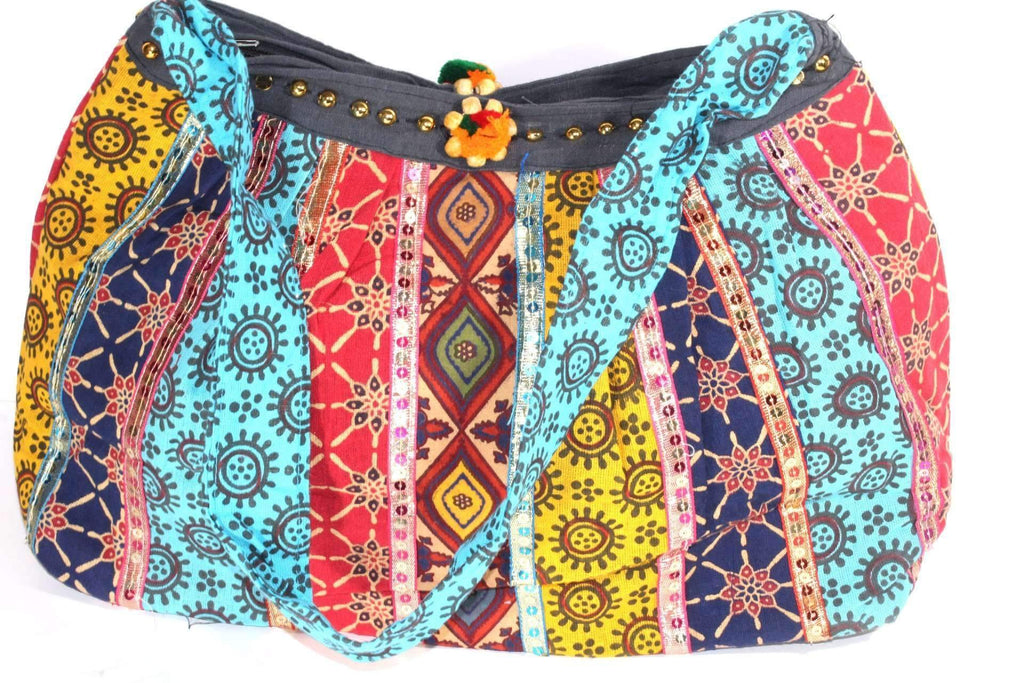 Festival Fireworks Mini Boho Jhola Duffle Bag Cotton