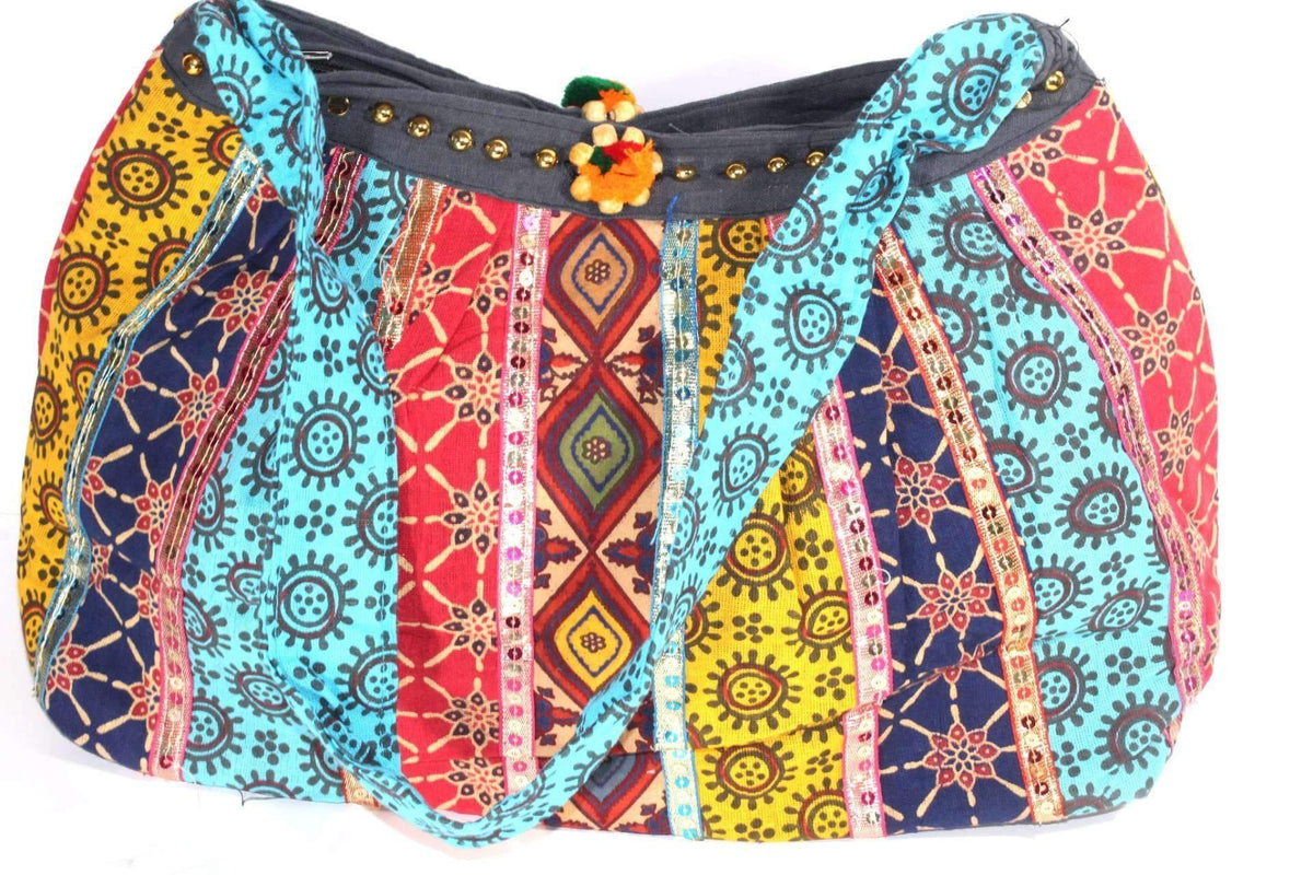 Festival Fireworks Mini Boho Jhola Duffle Bag Cotton