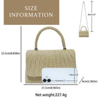 Festival Gold Crinkle Handbag - Party Must-Have Dressy Clutch, Elegant Shoulder Bag For Banquet And Evening - Che Cose Belle
