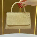 Festival Gold Crinkle Handbag - Party Must-Have Dressy Clutch, Elegant Shoulder Bag For Banquet And Evening - Che Cose Belle