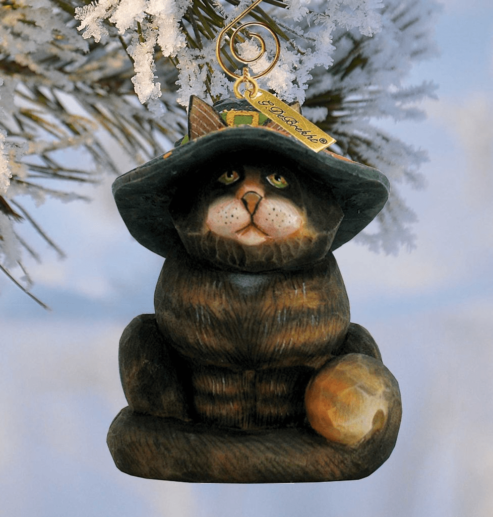 Fifield Halloween Cat Sculpted Hand-Painted Christmas Figurine by G. DeBrekht - Christmas Santa Snowman Decor - 654111 - Che Cose Belle