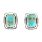 Fiji Isles Blue Turquoise Sterling Silver Clip Earrings - Che Cose Belle